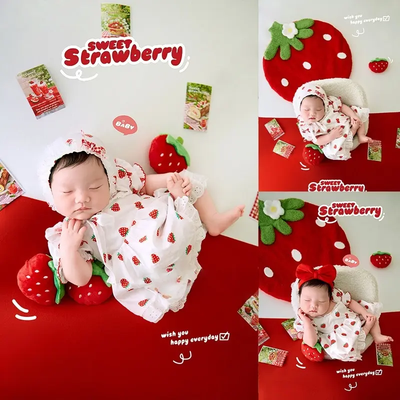 2026 Red Strawberry Theme Set - Newborn Photography Props - Image 5
